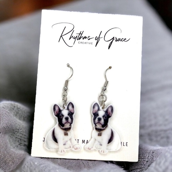 Charming Bulldog Earrings - Perfect Dog Jewelry for Bulldog Moms & Dog Lovers! - Picture 1 of 4